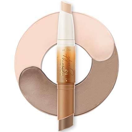 FOCALLURE 2 in 1 Cream Bronzer and Highlighter Stick,Non-greasy & Non-drying Contour Makeup Pencil,Easy to Create a Natural Matte Finishing with Highly Formula,Long Lasting & Waterproof Face Brighten Make up Pen,DEEP