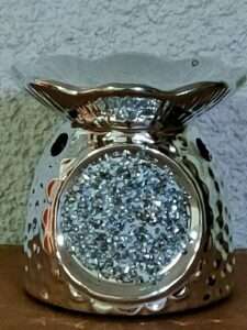 EagleWiz Crush Crystal Silver Sparkle Ceramic Diamante Oil Burner Wax Melter