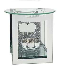 Diamante Multi Crystal Mirrored Oil Burner Glass TeaLight Candle Holder