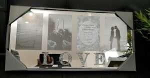 Crystal Diamante Silver Mirror LOVE Collage 6x4in Picture Photo Frame
