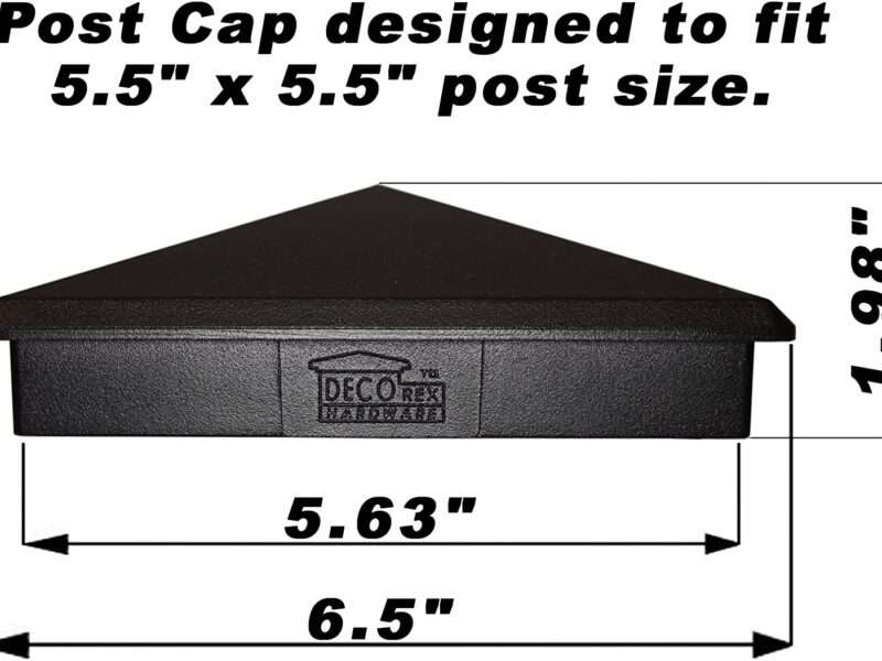 5.5" x 5.5" Heavy Duty Aluminium Pyramid Post Cap for True/Actual 5.5" x 5.5" Wood Posts - Black (Works ONLY with Actual 5.5" x 5.5" Posts. Will NOT Work with Actual 6" x 6" Posts)
