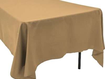 AK Trading 60 x 102-Inch Rectangular Polyester Tablecloth - Beige