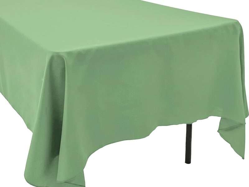 AK Trading 60 x 126-Inch Rectangular Polyester Tablecloth - Made in USA - Sage