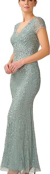 Adrianna Papell Women's Beaded Mermaid Gown
