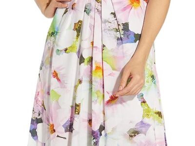 Adrianna Papell Women's Floral Halter Gown
