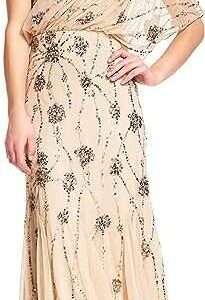 Adrianna Papell Women's One Shoulder Beaded Dress
