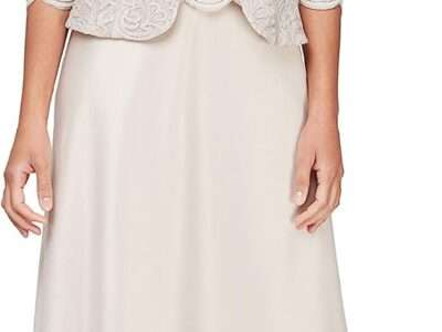 Alex Evenings Women's Two Piece Dress with Lace Jacket