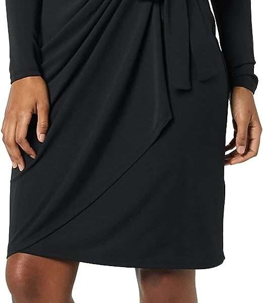 Amazon Essentials Women's Long Sleeve Classic Wrap Dress (Available in Plus Size)