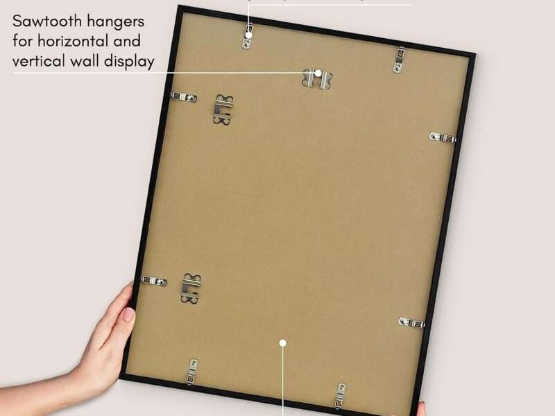 Americanflat 16x20 Picture Frame in Black - Thin Border 11x14 Picture Frame with Mat or 16x20 Frame Without Mat - Polished Plexiglass - Horizontal and Vertical Formats for Wall