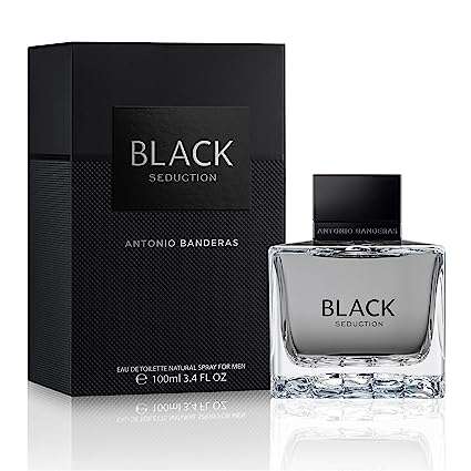 Antonio Banderas Perfumes - Black Seduction - Eau de Toilette Spray for Men - Long Lasting - Elegant, Masculine and Sexy Fragance - Amber Woody Scent- Ideal for Special Events - 3.4 Fl Oz