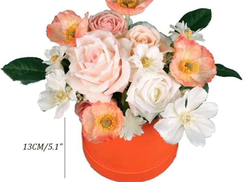 Artificial Flowers for Decoration Artificial Potted Flower Fake Flowers in Pot Rose Bouquet Decoration with Vase Arrangement for Table Centerpieces Home Artificial Flowers Plants (F B) Everything is