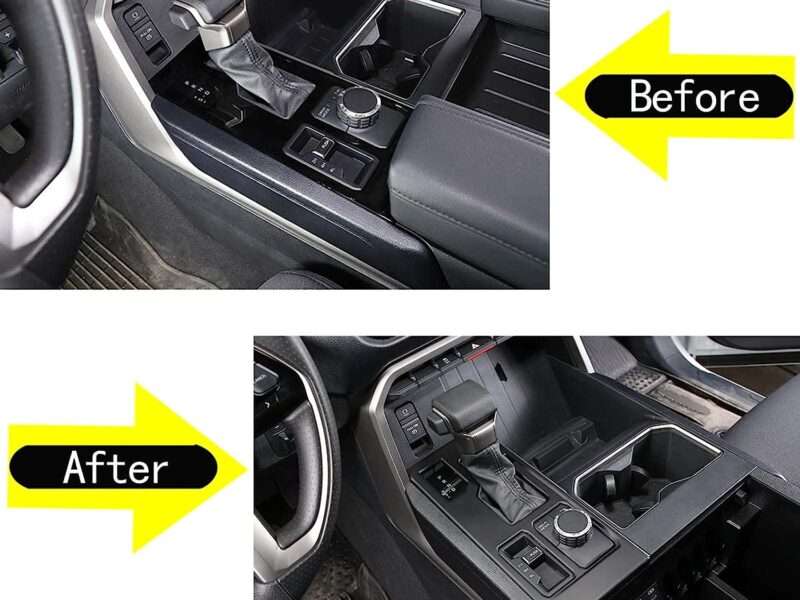 Aunginsy Car Central Control Gear Shift Panel Trim Cover Fit for Toyot@ Tundra/Sequoia 2022-2023 Car Gear Shifter Console Anti-Scratch Panel Frame Decorative Sticker Protection Interior Accessories
