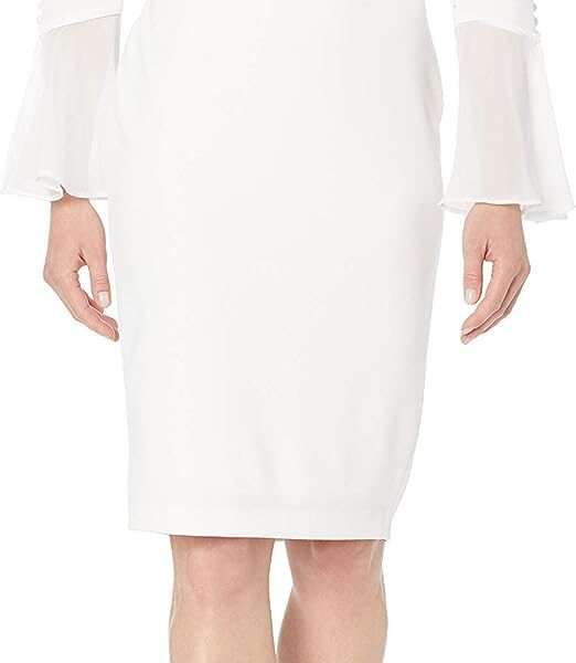 Calvin Klein Sheath Chiffon Bell Sleeves – Women’s Casual Dresses