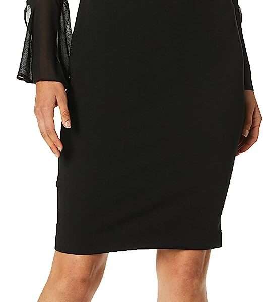 Calvin Klein Sheath Chiffon Bell Sleeves – Women’s Casual Dresses