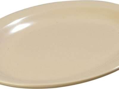 Carlisle FoodService Products KL12725 Kingline Melamine Oval Platter, 11.99 x 8.98 x 1.20, Tan (Case of 12)