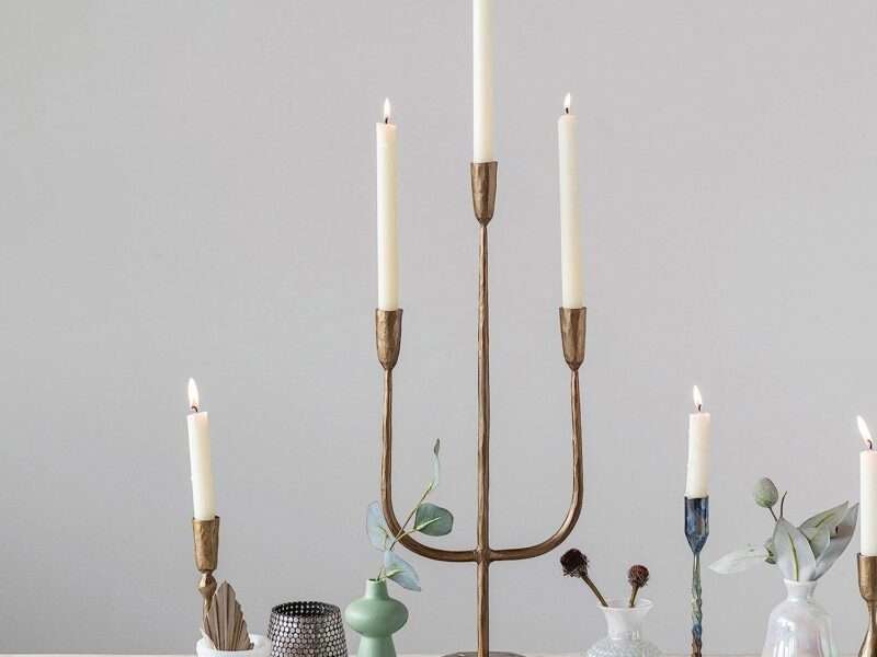 Creative Co-Op Hand-Forged Metal Taper, Antique Brass Finish Candle Holder