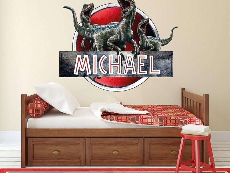 Dinosaur Wall Decals Custom Name Wall Decal Kids Wall Art Boys Room Dinosaurs Custom Name Wall Art Stickers Decor