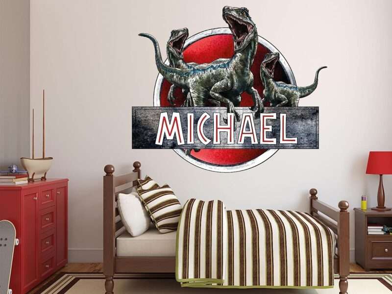 Dinosaur Wall Decals Custom Name Wall Decal Kids Wall Art Boys Room Dinosaurs Custom Name Wall Art Stickers Decor