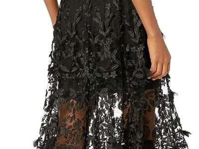 Dress the Population Women's Darleen Sleeveless 3D Floral Fit & Flare Midi Dress