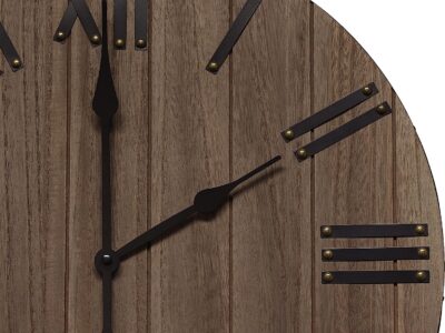 Elegant Designs HG2004-RWD Handsome Rustic Farmhouse Roman Numerals 21 Wooden Wall Clock, Restored Wood