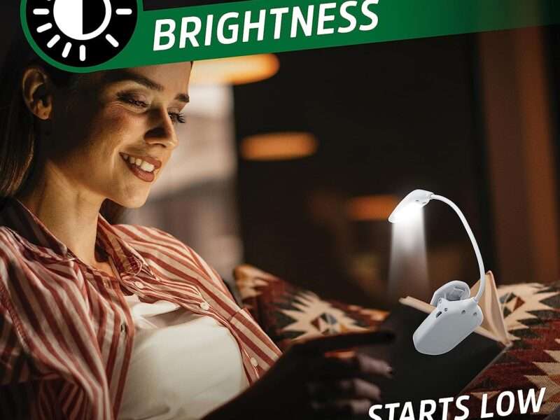 Energizer Rechargeable LED Book Light Flex, 3 Modes, Warm Light Clip On Reading Light with Flexible Neck for Reading in Bed, Book Reading Lamp (USB Included)