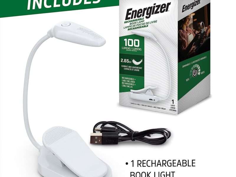 Energizer Rechargeable LED Book Light Flex, 3 Modes, Warm Light Clip On Reading Light with Flexible Neck for Reading in Bed, Book Reading Lamp (USB Included)