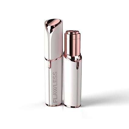 Finishing Touch Flawless Facial Hair Remover for Women, White/Rose Gold Electric Face Razor for Women with LED Light for Instant and Painless Hair Removal