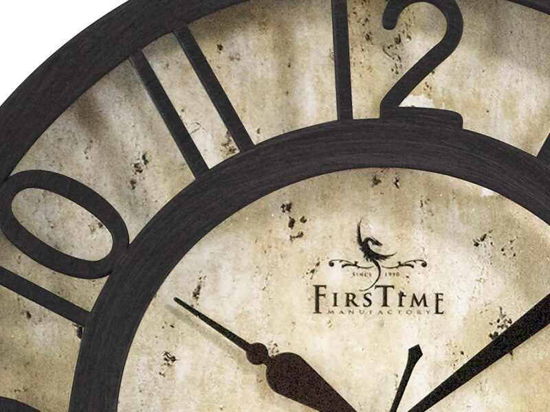 FirsTime & Co. Raised Number Small Wall Clock, Oil Rubbed Bronze, 8 x 2 x 8 inches