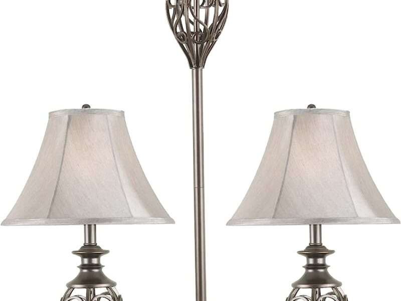 Kenroy Home 80007SIL Cerise Lamp Set, 64 Inch Height, 15 Inch Width, Silver