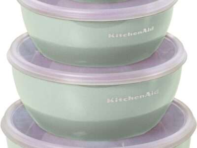 KitchenAid, Thermoplastic Rubber,Prep Bowls with Lids, Set of 4, Pistachio,32 oz