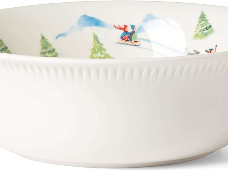 Lenox Profile Snow Day Large Porcelain Serving Bowl, 2.20, White