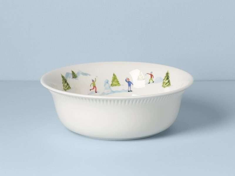 Lenox Profile Snow Day Large Porcelain Serving Bowl, 2.20, White