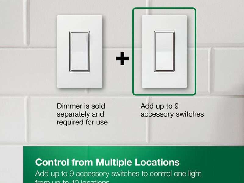 Lutron Sunnata On/Off Accessory Switch with Wallplate, only for use with Sunnata LED+ Dimmers, ST-ASW-WH, White