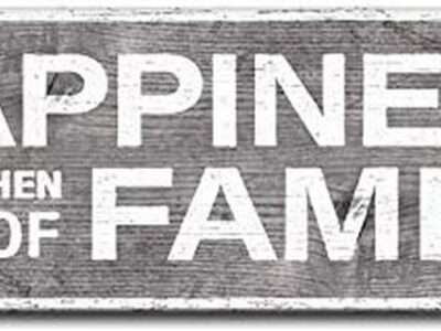 My Word! Happiness Is A Kitchen Full Of Family Decorative Home Décor Wooden Signs, Gray/White