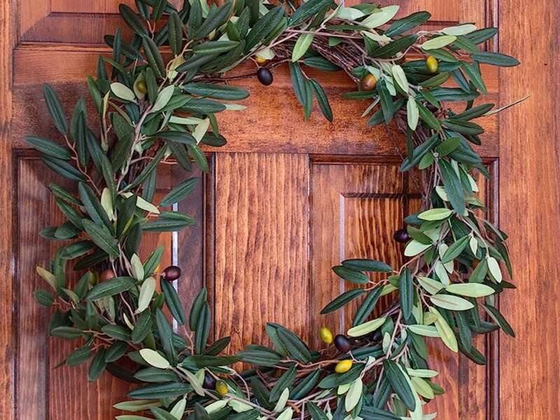 Nearly Natural 20in. Olive Wreath, Green