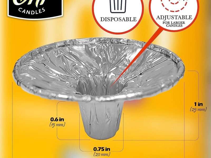 OHR Extra Heavy Disposable Aluminium Foil Candle Holder, Drip Cup Bobeches - Pack of 50