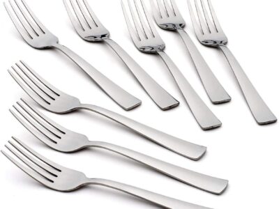 Oneida Zinc Everyday Flatware Dinner Forks, Set of 8, 18/0 Stainless Steel, Silverware Set, 1.4 x 3.75 x 8.5 inches