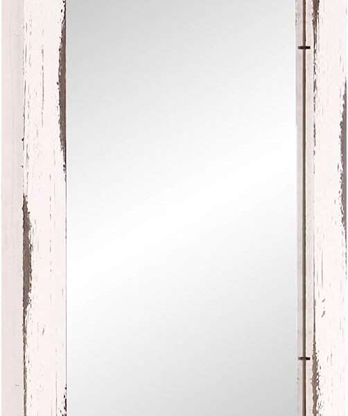 Patton Wall Decor 24x36 Distressed White Reclaimed Wood Wall Mirror