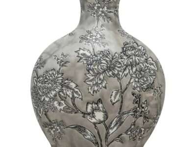 Peony Grey & White Bottle Vase