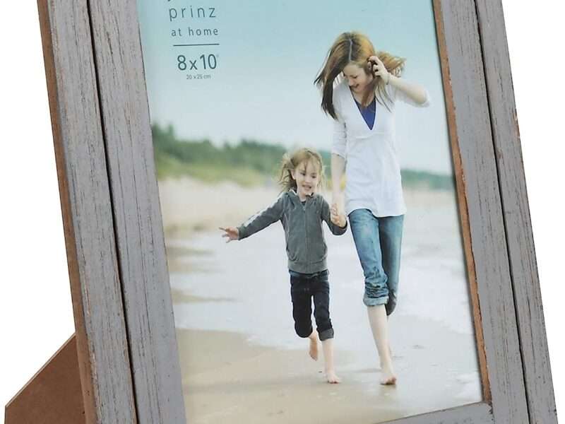 Prinz Homestead 8-inch by 10-inch Rustic Wood Frame in Distressed Gray Finish, Set of Two Frames