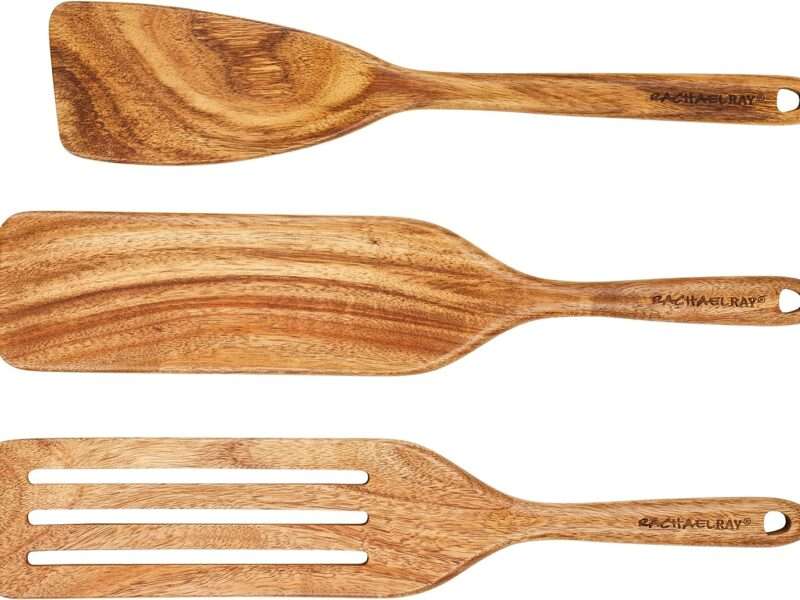 Rachael Ray Tools & Gadgets Kitchen/Cooking/Utensils Set, 3 Piece, Acacia Wood