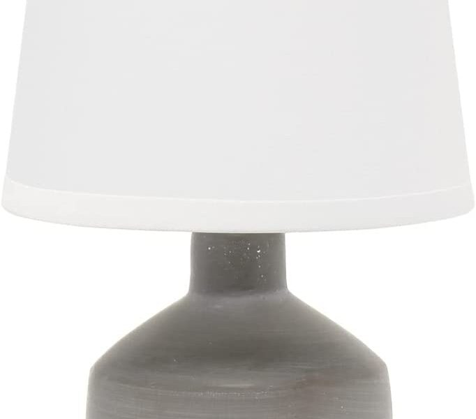 Simple Designs LT2080-GRY Mini Bocksbeutal Concrete Table Lamp, Gray