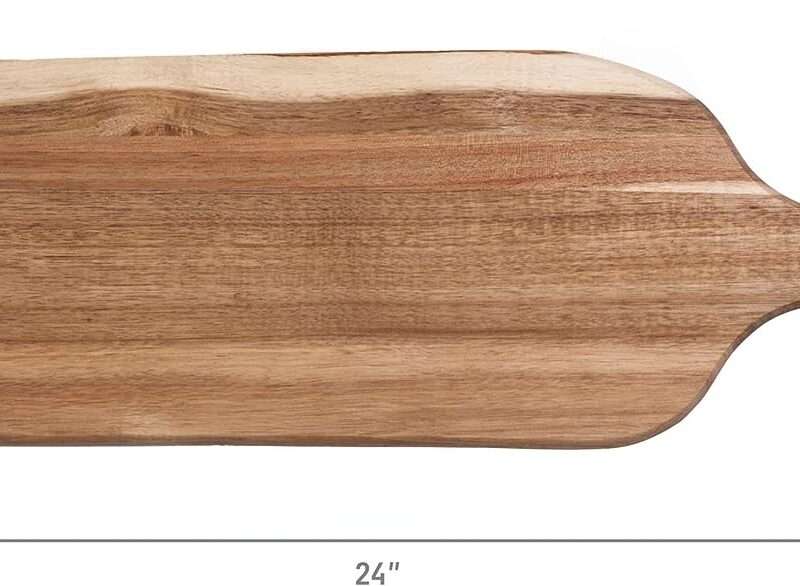 TOSCANA - a Picnic Time Brand - Artisan 24" Acacia Charcuterie Board with Raw Wood Edge, Cheese Board, Serving Platter, (Acacia Wood)