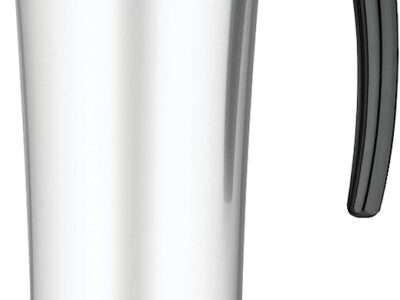 Thermos Thermos 16 ounce vacuum insulated travel mug black, 8 Ounce, Silver (NS100BK004)