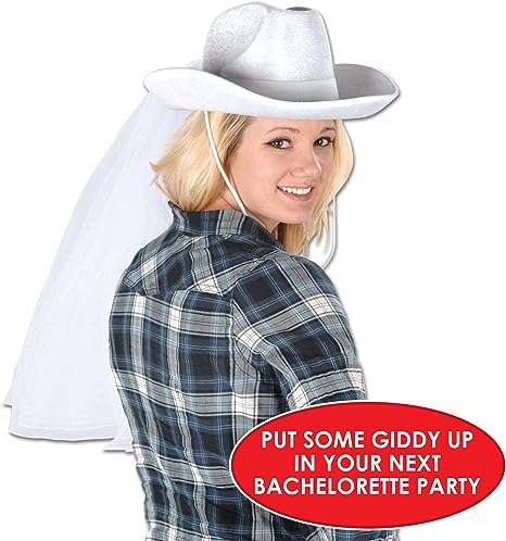 Beistle Western Bride’s Cowboy Hat & Veil
