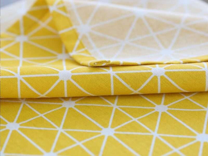 meioro Tablecloth Rectangle Table Cloth Cotton Linen Fabric Washable Dust-Proof Wrinkle Free Table Cover for Kitchen Holiday Dinning Party(Oblong 36 x 36 Inch, Yellow)