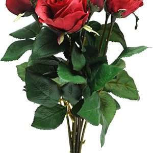 Artificial Rose Flowers Bunch with 9-Stems Vintage 42cm