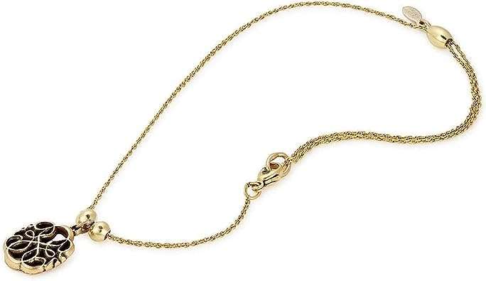 Alex and Ani Path of Symbols Adjustable Anklet for Women, Path of Life Charm, Rafaelian Finish, 11.5 in