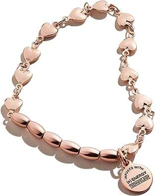 Alex and Ani Stretch Bracelet for Women, Love Heart Beads, Shiny Finish, Fits Wrists Sizes 6 to 8 in