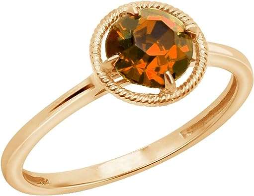 Amazon Collection 10k Gold Imported Crystal March Birthstone Ring